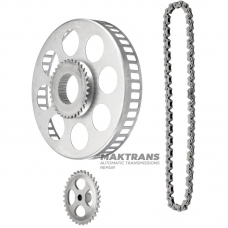 MAZDA CX-90 / CX-60 2.5L-3.3L HYBRID oil pump gear set - drive gear 35 teeth (34 splines), driven gear 33 teeth (14 splines), chain 36 links.