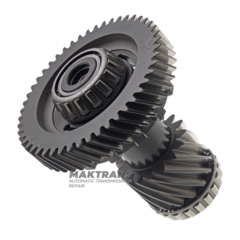TOYOTA UA80 differential drive gear set - central caliper gear with original (OEM) used bearings (52 teeth, outer Ø 143.15 mm), industrial shaft (16 teeth (outer Ø 70.60 mm) / 49 teeth (outer Ø 136.75 mm)