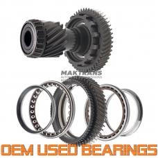 TOYOTA UA80 differential drive gear set - central caliper gear with original (OEM) used bearings (52 teeth, outer Ø 143.15 mm), industrial shaft (16 teeth (outer Ø 70.60 mm) / 49 teeth (outer Ø 136.75 mm)