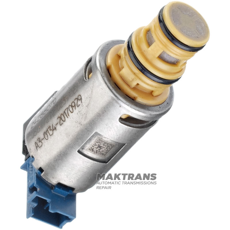 Line pressure control solenoid [LPC] FORD 8F35 HL3P-7G38-AC HL3P7G38AC [blue connector, 4.6 - 5.2 Omh] - (removed from used transmissions, not tested, sold without warranty)