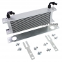 Universal oil cooler 12-row thread pitch 9/16"x18 AN6 fitting Kit with mounting and fittings for connecting to a 10mm hose