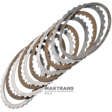 A Clutch ZF 6HP26 Steel and Friction Disc Set - Total Set Thickness 19.10mm, 4 Friction Discs (OD 187.40mm, 1.60mm, 30 Teeth)