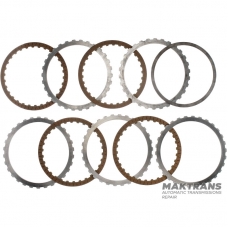A Clutch ZF 6HP26 Steel and Friction Disc Set - Total Set Thickness 19.10mm, 4 Friction Discs (OD 187.40mm, 1.60mm, 30 Teeth)