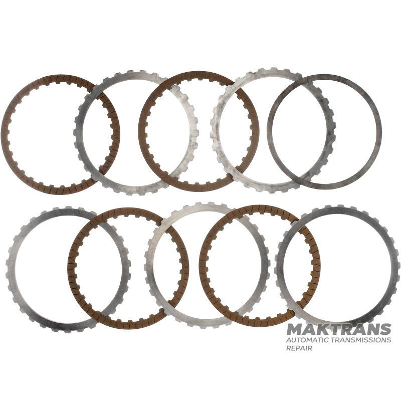 A Clutch ZF 6HP26 Steel and Friction Disc Set - Total Set Thickness 19.10mm, 4 Friction Discs (OD 187.40mm, 1.60mm, 30 Teeth)