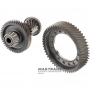 The main pair of helical gears of the Aisin Warner TG81-SC differential is an intermediate shaft with 15 teeth (ext.Ø 67.45 mm, 3 notches) / 48 teeth (ext.Ø 134.60 mm, 1 notch), differential gear with 52 teeth (ext.Ø 205.80 mm, 2 notches)