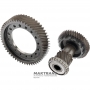 The main pair of helical gears of the Aisin Warner TG81-SC differential is an intermediate shaft with 15 teeth (ext.Ø 67.45 mm, 3 notches) / 48 teeth (ext.Ø 134.60 mm, 1 notch), differential gear with 52 teeth (ext.Ø 205.80 mm, 2 notches)