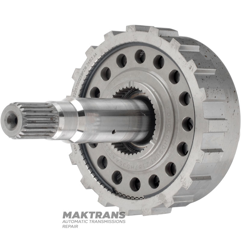 Input shaft / planetary gear (with bearings and plastic washer) FORD HF55 eCVT PZ18-7A153-AA PZ18-7D055-AA PZ18-7H578-AB - 4 satellites (26 teeth), overall height 152 mm (21 splines, outer Ø 21.80 mm)