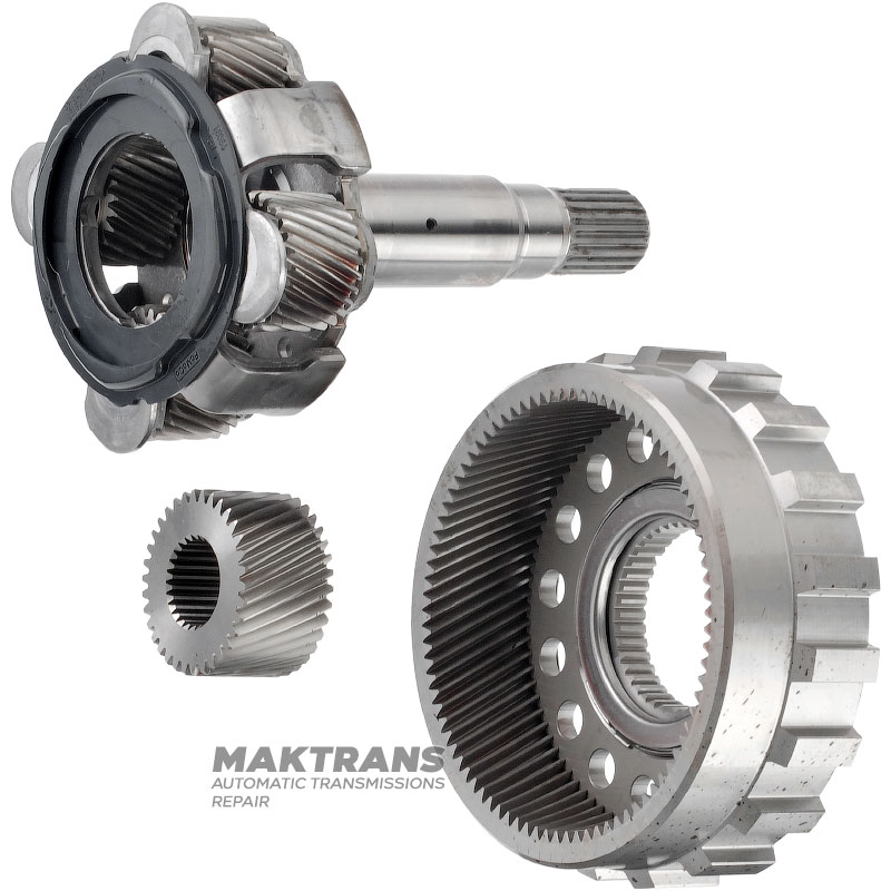 Input shaft / planetary gear (with bearings and plastic washer) FORD HF55 eCVT PZ18-7A153-AA PZ18-7D055-AA PZ18-7H578-AB - 4 satellites (26 teeth), overall height 152 mm (21 splines, outer Ø 21.80 mm)