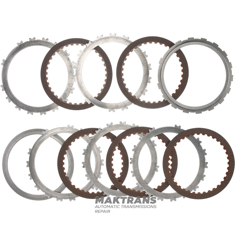 Low Brake (B2) Steel and Friction Disc Set NISSAN RE7R01A / JATCO JR710E / JR711E - Total Set Thickness 19.60mm, 5 Friction Discs (36 Teeth)