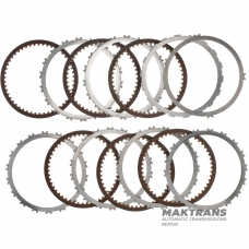 Set of steel and friction discs B1 Reverse Clutch NISSAN RE5R05A / JATCO JR507A 31532AA310, 3166290X00 - 6 friction discs (50 teeth per disc), total thickness of the disc set 28.25 mm