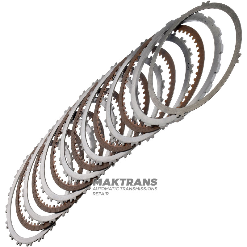 Set of steel and friction discs B1 Reverse Clutch NISSAN RE5R05A / JATCO JR507A 31532AA310, 3166290X00 - 6 friction discs (50 teeth per disc), total thickness of the disc set 28.25 mm