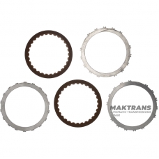 Set of steel and friction discs LOW COAST B2 BRAKE NISSAN RE5R05A / JATCO JR507A 31662-90X02 - 2 friction discs (30 teeth per disc), total thickness of the set 12.65 mm