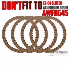 Set of friction discs C4 Clutch UA80E UA80F 34610-48030 / AWF8G45 (only when replacing the aluminum drum C3-C4 Clutch with a steel one) - 4 discs in a set (40 teeth, outer Ø 134.80 mm, thickness 1.55 mm)