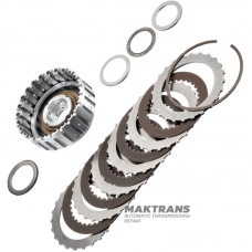 Drum (assembled with discs) HIGH / LOW REVERSE NISSAN RE5R05A RE7R01A / JATCO JR507A JR710E - drum height 67 mm, 5 friction discs (total thickness of the kit 24.15 mm)