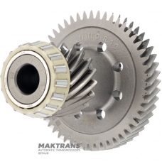 Intermediate shaft of differential HYUNDAI / KIA A8MF1 457224G630 457204G611 – leading gear (18 teeth, outer Ø 70.75 mm, 1 notch), driven gear (51 teeth, outer Ø 140.45 mm, 3 notches)