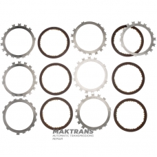 Set of steel and friction discs LOW-REVERSE BRAKE Aisin Warner 30-40LE, 30-80LE / TOYOTA A340 A343 - 6 friction discs (total thickness of the set 26.35 mm)
