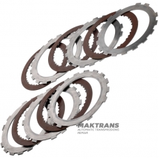 Set of steel and friction discs INTERMEDIATE CLUTCH Aisin Warner 30-40LE, 30-80LE / TOYOTA A343 - 5 friction discs (total thickness of the set 27 mm)