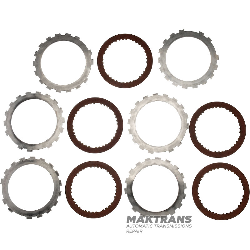Set of steel and friction discs INTERMEDIATE CLUTCH Aisin Warner 30-40LE, 30-80LE / TOYOTA A343 - 5 friction discs (total thickness of the set 27 mm)