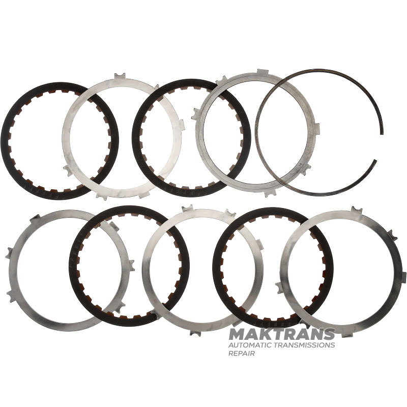 Set of steel and friction discs OVERDRIVE BRAKE Aisin Warner 30-40LE, 30-80LE / TOYOTA A340 A343 - 4 friction discs (total thickness of the set 22.50-22.60 mm)