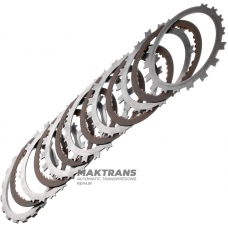 Set of steel and friction discs LOW-REVERSE BRAKE Aisin Warner 30-40LE, 30-80LE / TOYOTA A340 A343 - 6 friction discs (total thickness of the set 25.75 mm)