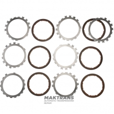 Set of steel and friction discs LOW-REVERSE BRAKE Aisin Warner 30-40LE, 30-80LE / TOYOTA A340 A343 - 6 friction discs (total thickness of the set 25.75 mm)