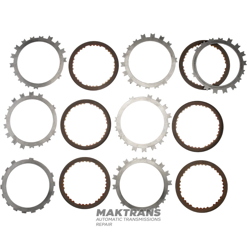Set of steel and friction discs LOW-REVERSE BRAKE Aisin Warner 30-40LE, 30-80LE / TOYOTA A340 A343 - 6 friction discs (total thickness of the set 25.75 mm)
