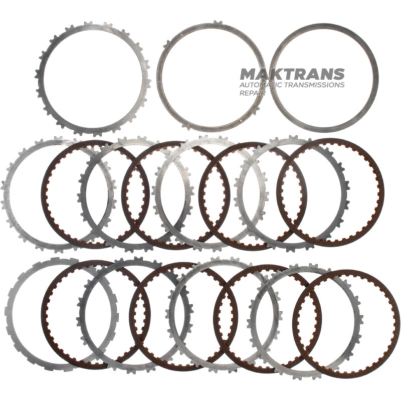 Set of steel and friction discs B1 Reverse Brake RE5R05A 31662-95X00 - 8 friction discs (40 teeth per disc), total thickness of the set 32.40 mm