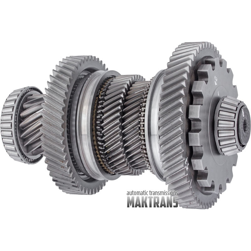 Output shaft No. 1 VAG DSG DQ500 0BT / 0BH — 15 teeth (outer Ø 64 mm), 53 teeth (outer Ø 141 mm), 45 teeth (outer Ø 100.50 mm), 39 teeth (outer Ø 87.90 mm), 57 teeth (outer Ø 160.65 mm)