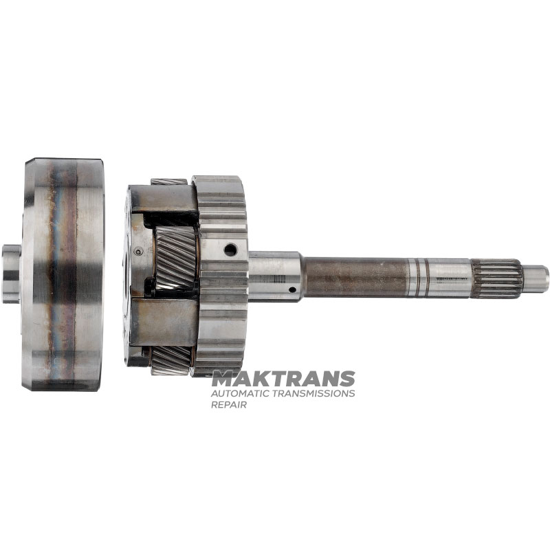 Input shaft / planetary gear OVERDRIVE Aisin Warner 30-40LE, 30-80LE / TOYOTA A340 A343— length of input shaft 209 mm (20 splines, outer Ø 21.30 mm), 4 satellites (23 teeth), ring gear 79 teeth (outer Ø 117.95 mm)