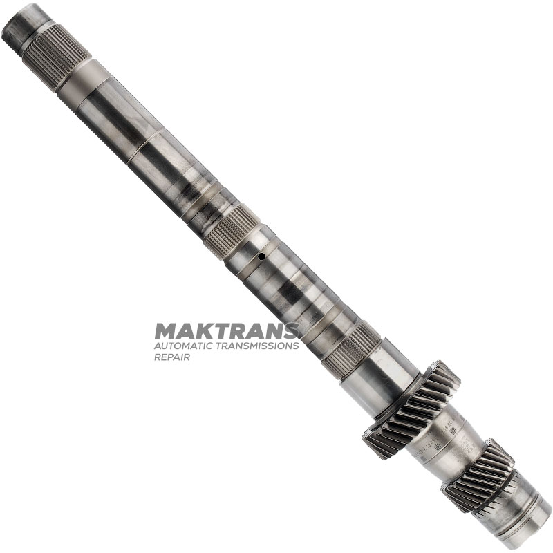 Input shaft K2 VAG DSG DL382 0HL (0CK, 0CL, 0CJ) — total length 501 mm, 31 teeth (outer Ø 78 mm) / 27 teeth (outer Ø 51.60 mm), 33 splines for transfer case (inner side)
