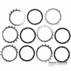 Set of steel and friction discs LOW-REVERSE BRAKE Aisin Warner 30-40LE, 30-80LE / TOYOTA A340 A343 - 5 friction discs (total thickness of the set 22.60 mm, thickness of the support disc 4.60 mm)