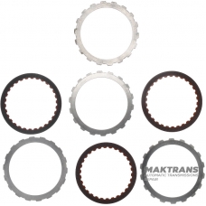 B2 Low Coast Brake RE5R05A 3166290X02 Steel and Friction Disc Set - 3 Friction Discs (30 Teeth Per Disc), Total Set Thickness 15.10mm