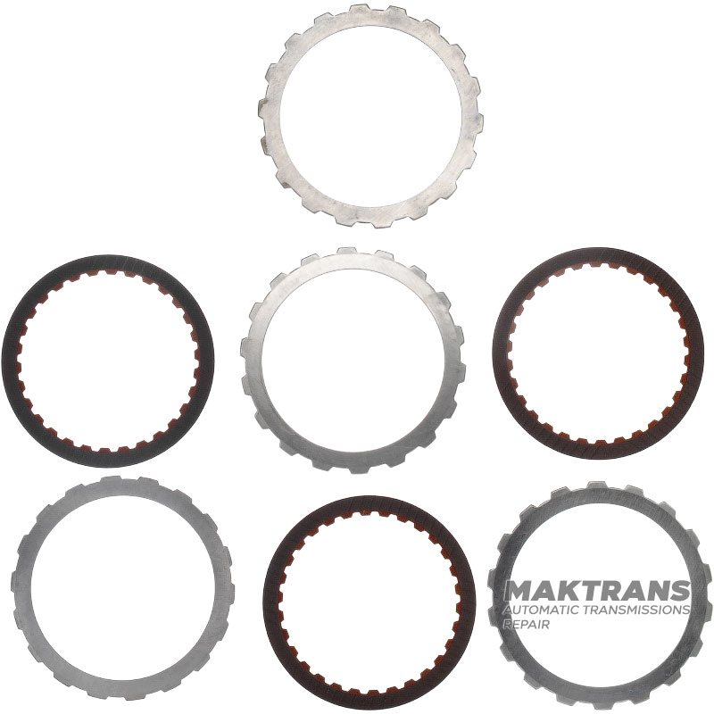 B2 Low Coast Brake RE5R05A 3166290X02 Steel and Friction Disc Set - 3 Friction Discs (30 Teeth Per Disc), Total Set Thickness 15.10mm
