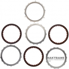 B2 Low Coast Brake RE5R05A 3166290X02 Steel and Friction Disc Set - 3 friction discs (30 teeth per disc), 15 teeth on steel disc, total set thickness 12.55 mm