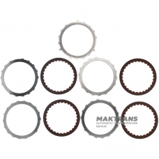 B2 Low Coast Brake RE5R05A 3166290X02 Steel and Friction Disc Set - 4 friction discs (30 teeth per disc), 15 teeth per steel disc, total set thickness 16.45 mm