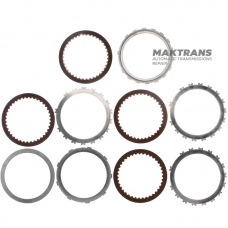 Steel and friction disc set Forward Brake (B3) RE5R05A 31662-90X01 - 4 friction discs (39 teeth per disc), 16 teeth per steel disc, total kit thickness 20.25 mm