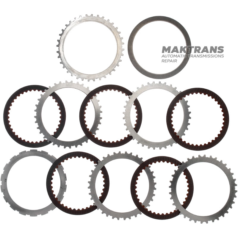 Steel and friction disc set Forward Brake (B3) RE5R05A 31662-90X01 - 5 friction discs (39 teeth per disc), 18 teeth per steel disc, total kit thickness 21.50 mm