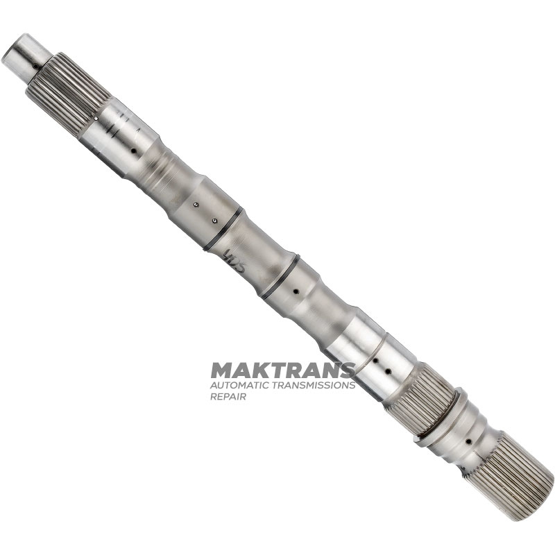 Output shaft RE5R05A / RE7R01A—overall length 405 mm, 32 splines (outside Ø 32.65 mm, L40 mm), 36 splines (outside Ø 36.70 mm, L25 mm), 37 splines (outside Ø 38.10 mm, L43.50 mm)