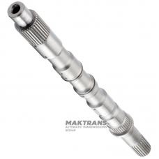 Output shaft RE5R05A / RE7R01A—overall length 466 mm, 32 splines (outside Ø 32.40 mm, L35 mm), 36 splines (outside Ø 37.70 mm, L20 mm), 23 splines (outside Ø 30.65 mm, L57 mm)