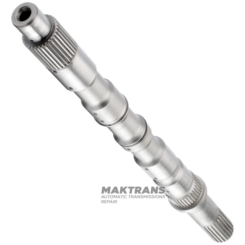 Output shaft RE5R05A / RE7R01A—overall length 466 mm, 32 splines (outside Ø 32.40 mm, L35 mm), 36 splines (outside Ø 37.70 mm, L20 mm), 23 splines (outside Ø 30.65 mm, L57 mm)