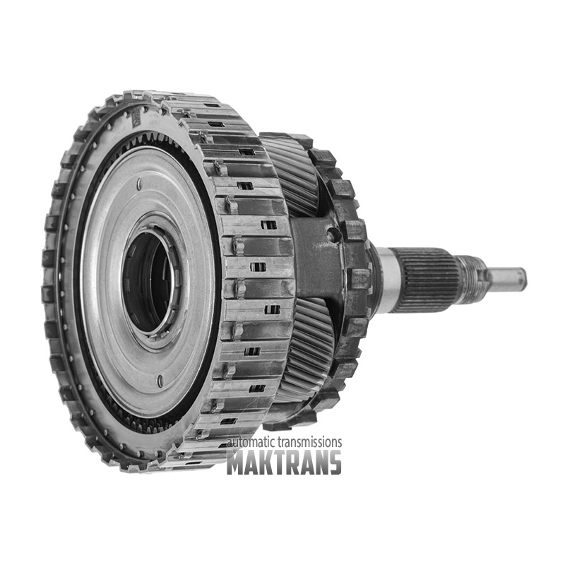 Rear planetary gear No.4 complete with output shaft ZF 8HP70 2WD - propeller shaft guide diameter 14 mm, 4 satellites (overall height 243 mm, 43 splines, spline diameter 34.75 mm)