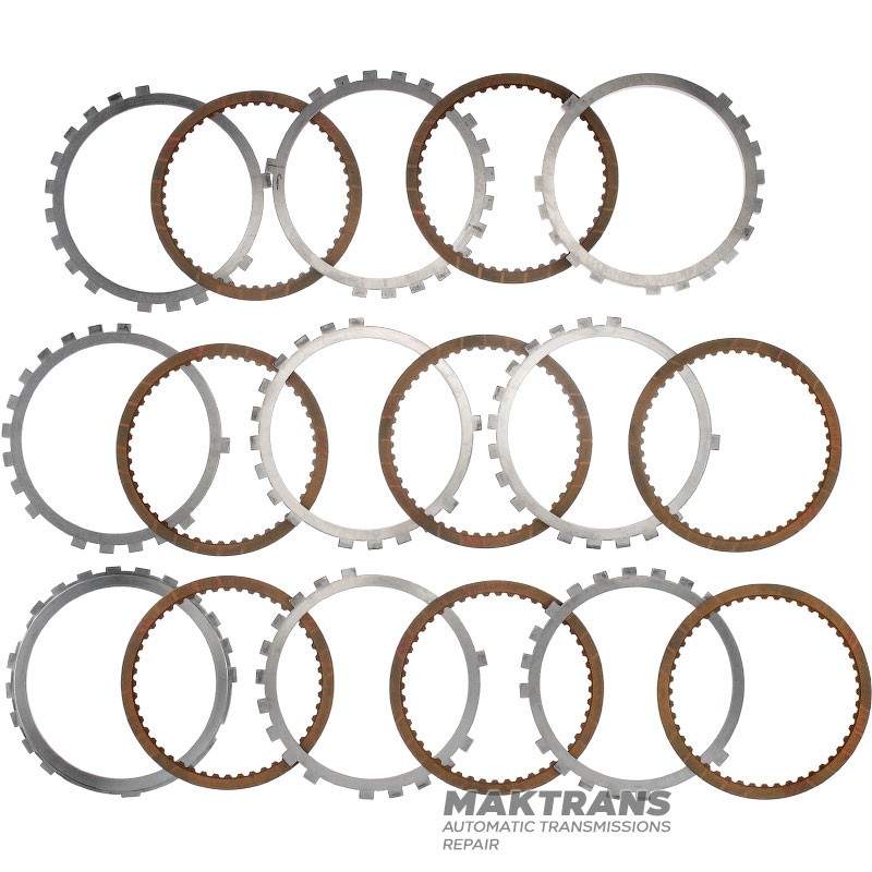 Set of steel and friction discs B4 / Low-Reverse Brake TOYOTA A750 E/F 3568404010 356940C010 3568904010 - 8 friction discs (total thickness of the set 36.50 mm)