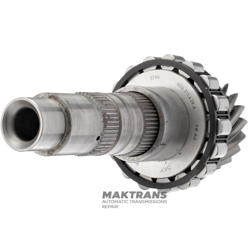Output shaft #1 VAG eHybrid DQ400 0DD 0DD311205 0DD311439A — shaft length 202 mm, 20 teeth (ext.Ø 66.05 mm)