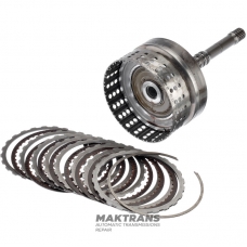 Input shaft / drum K1 Clutch (7 friction discs, 40 teeth per disc) NISSAN RE7R01 315401XJ0C - (overall length 324 mm, shaft length 256 mm, 24 splines (ext.Ø 25.70 mm), 102 teeth on ring gear)