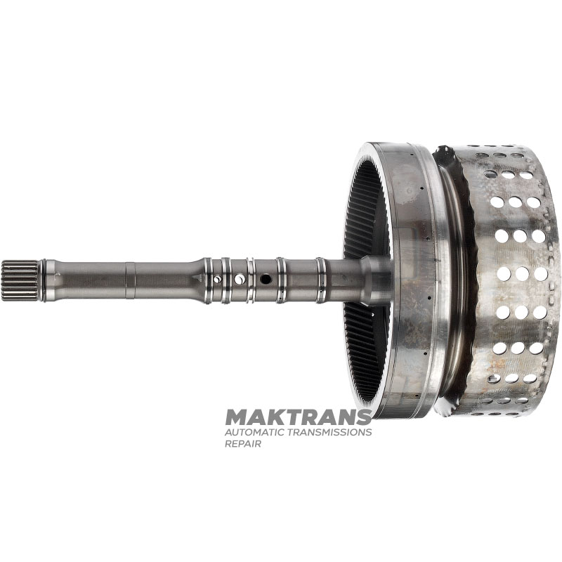 Input shaft / drum K1 Clutch (7 friction discs, 40 teeth per disc) NISSAN RE7R01 315401XJ0C - (overall length 324 mm, shaft length 256 mm, 24 splines (ext.Ø 25.70 mm), 102 teeth on ring gear)