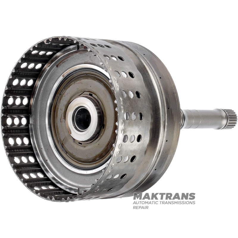 Input shaft / drum K1 Clutch (empty, without discs) NISSAN RE7R01 315401XJ0C - (overall length 311 mm, shaft length 243 mm, 24 splines (ext.Ø 25.70 mm), 105 teeth on ring gear)