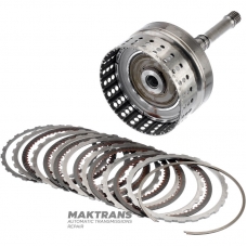 Input shaft / drum K1 Clutch (6 friction discs, 60 teeth per disc) NISSAN RE7R01 315401XJ0C - (overall length 312 mm, shaft length 244 mm, 24 splines (ext.Ø 25.70 mm), 105 teeth on ring gear)