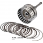 Input shaft / drum K1 Clutch (6 friction discs, 60 teeth per disc) NISSAN RE7R01 315401XJ0C - (overall length 312 mm, shaft length 244 mm, 24 splines (ext.Ø 25.70 mm), 105 teeth on ring gear)