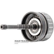 Input shaft / drum K1 Clutch (6 friction discs, 60 teeth per disc) NISSAN RE7R01 315401XJ0C - (overall length 312 mm, shaft length 244 mm, 24 splines (ext.Ø 25.70 mm), 105 teeth on ring gear)