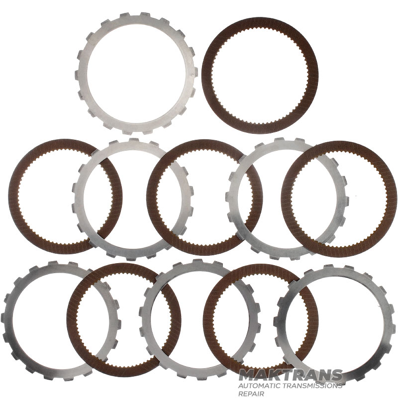 Set of steel and friction discs Low / Reverse FORD 5R110W - (6 friction discs, total thickness of the set 22.80 mm)